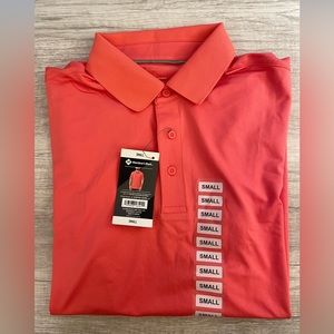 Members Mark Performance Polo Shirt S Color Coral  polyester stretch New
